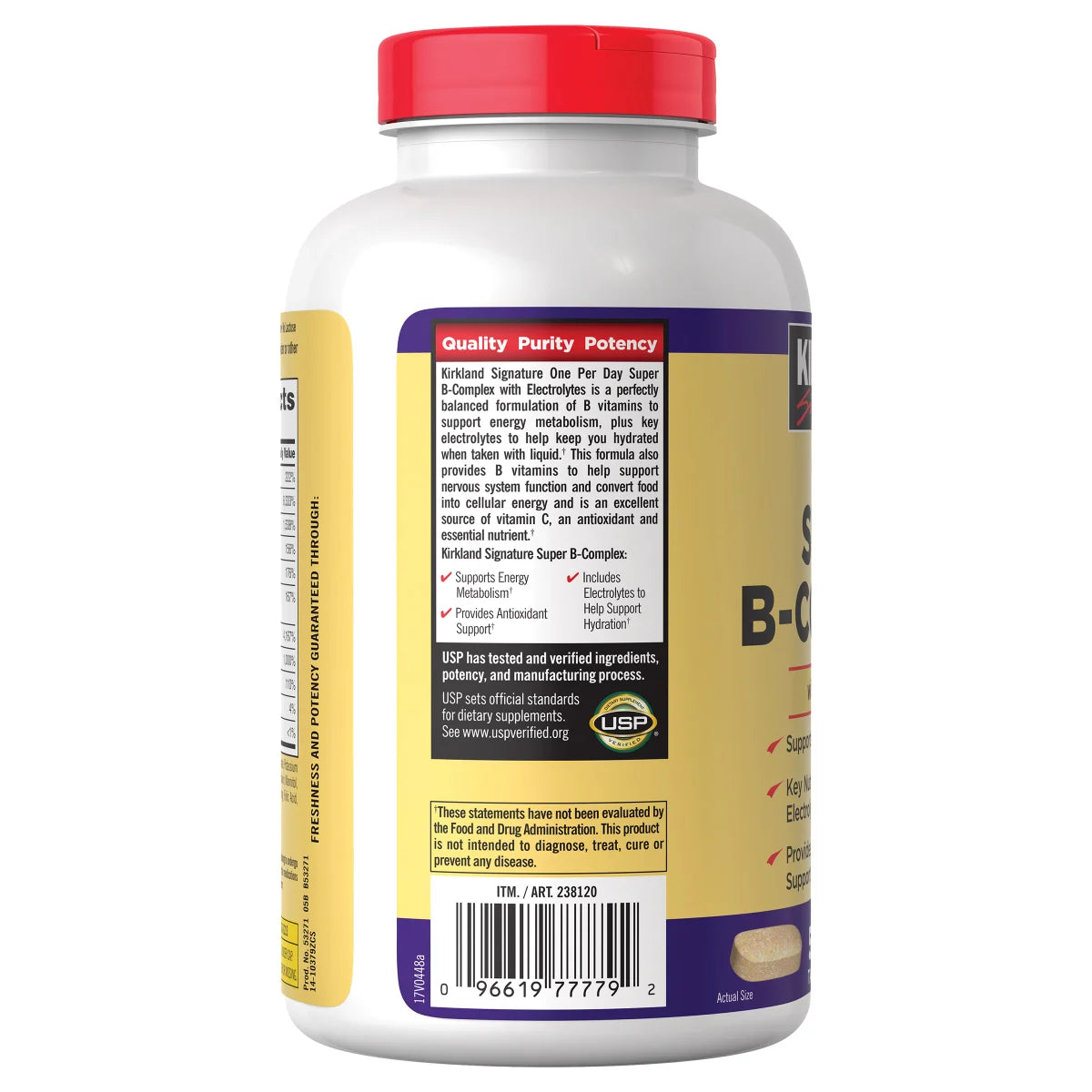 Kirkland Signature Super B-Complex con electrolitos, 500 comprimidos