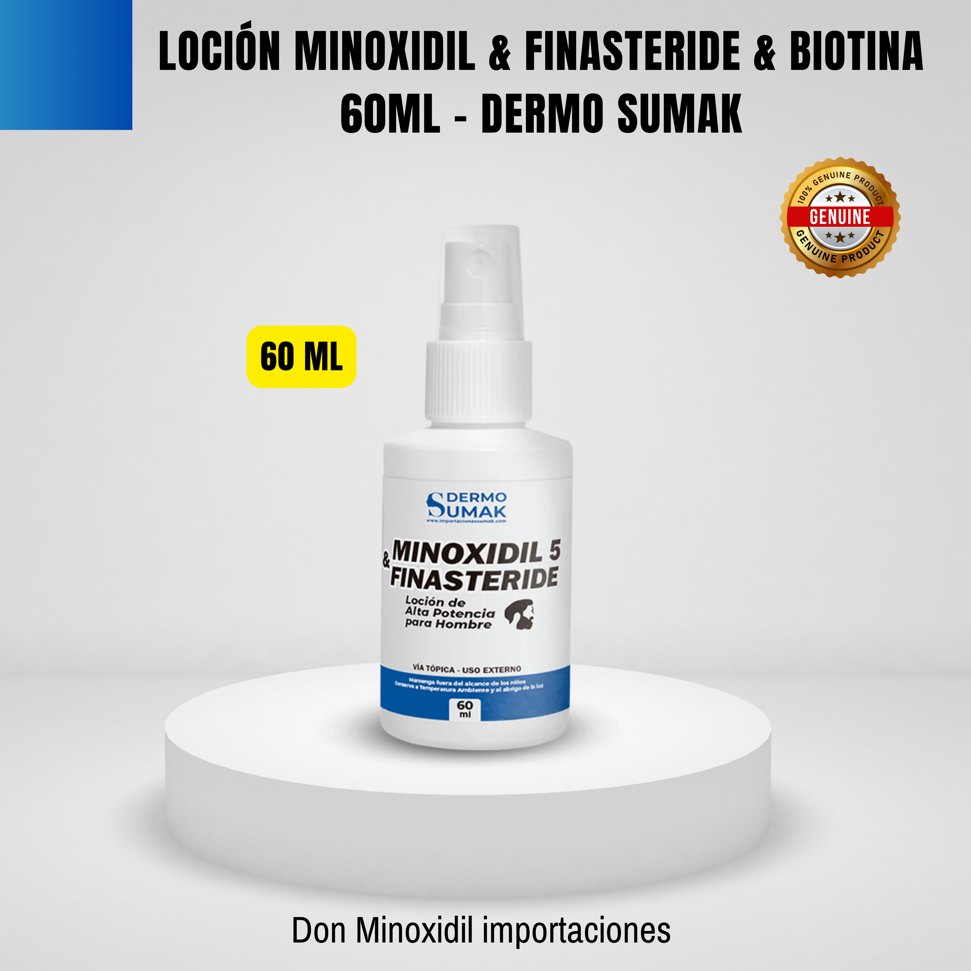 Loción MINOXIDIL & FINASTERIDE & BIOTINA 60ml - Dermo sumak
