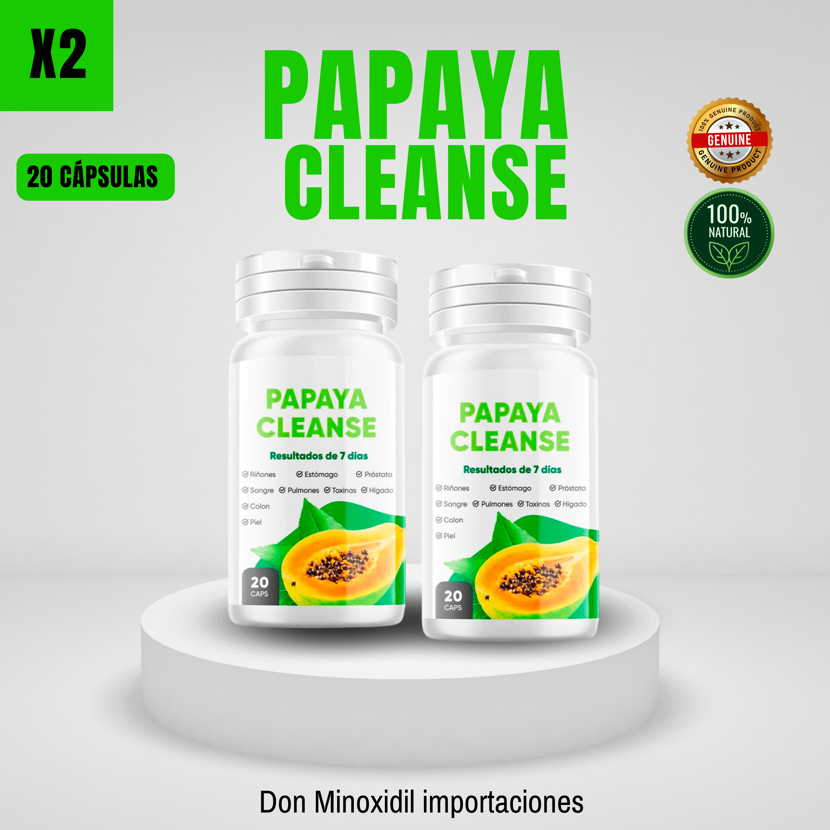 PAPAYA CLEANSE X2 - 20 CAPSULAS