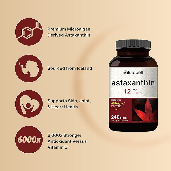 NatureBell Astaxantina 12 mg - 240 cápsulas blandas