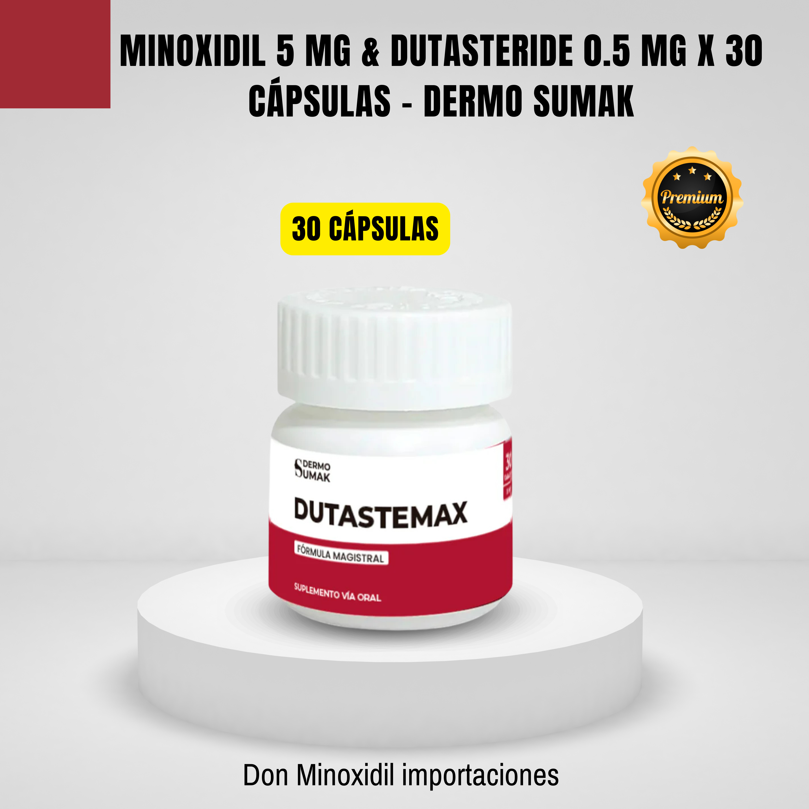 Minoxidil 5 mg & Dutasteride 0.5 mg x 30 Cápsulas - Dermo Sumak
