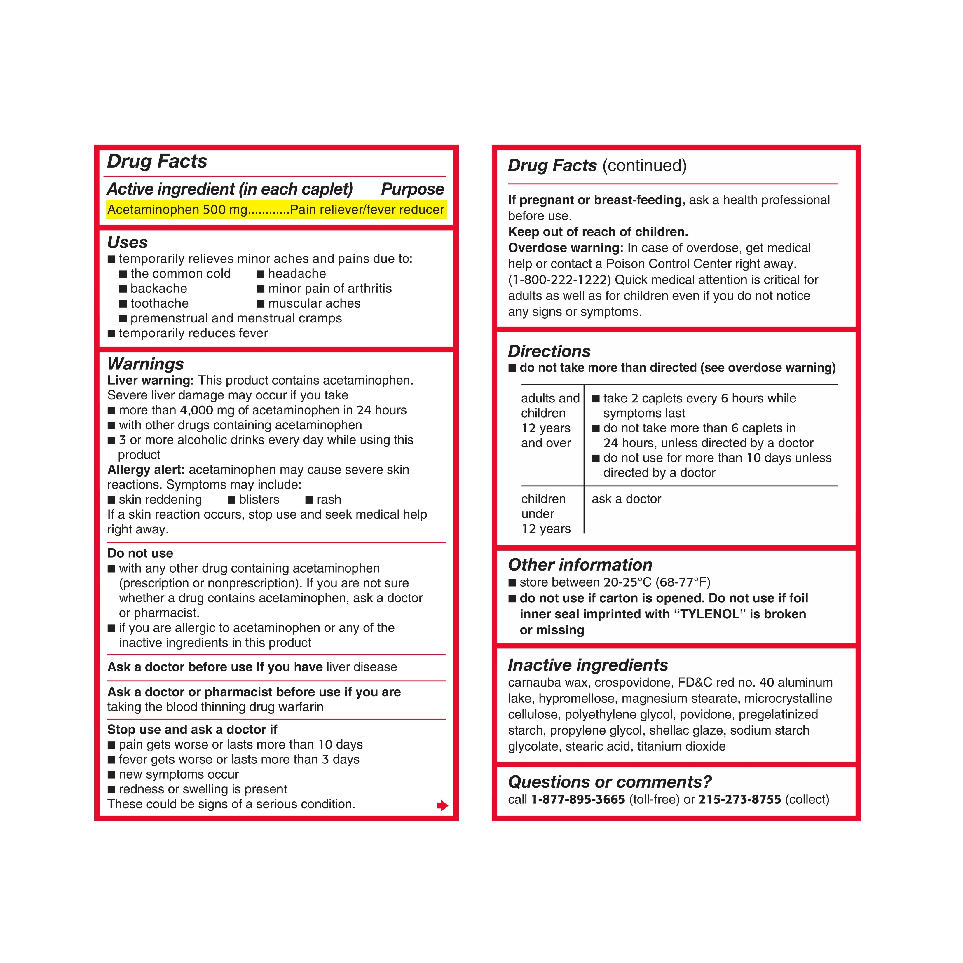 Cápsulas TYLENOL®  Extrafuerte