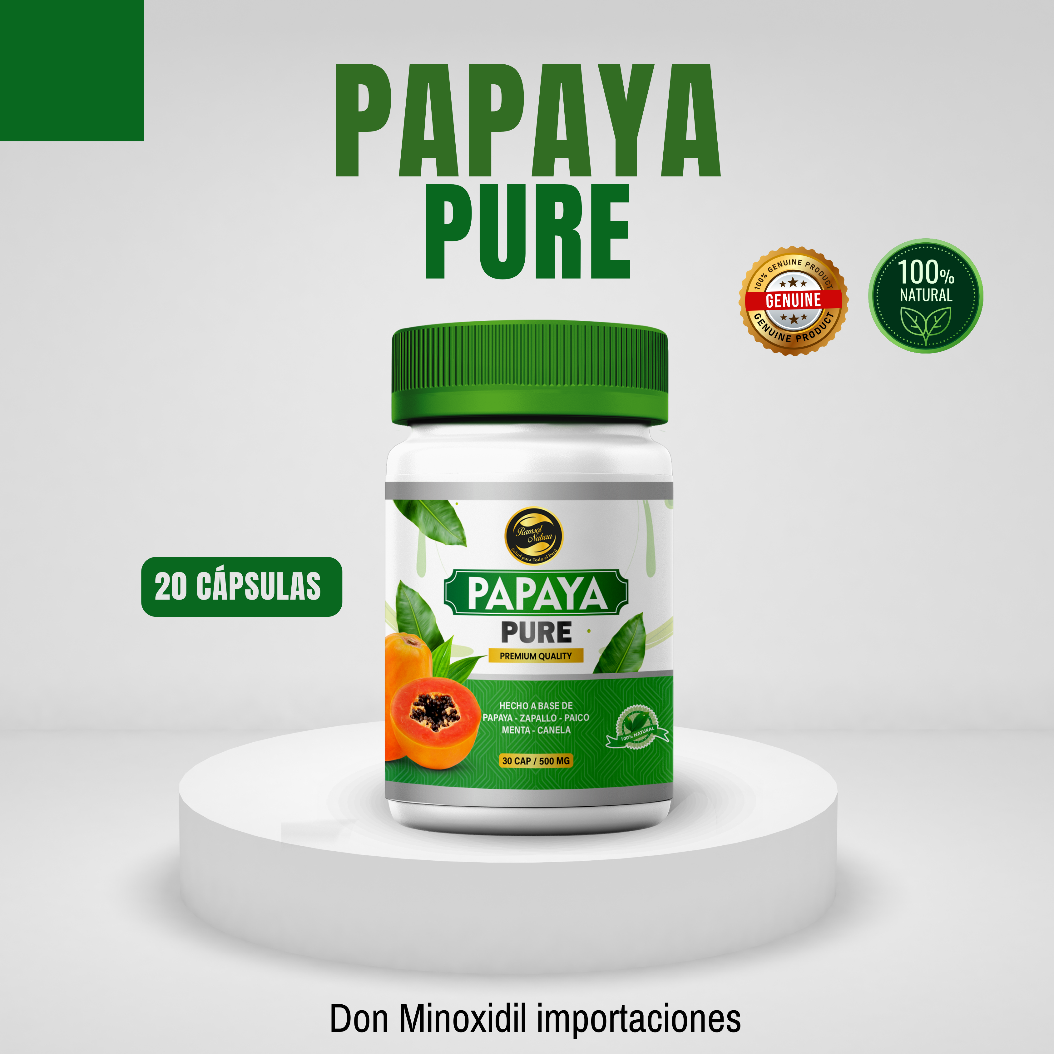 PAPAYA PURE - 20 CAPSULAS